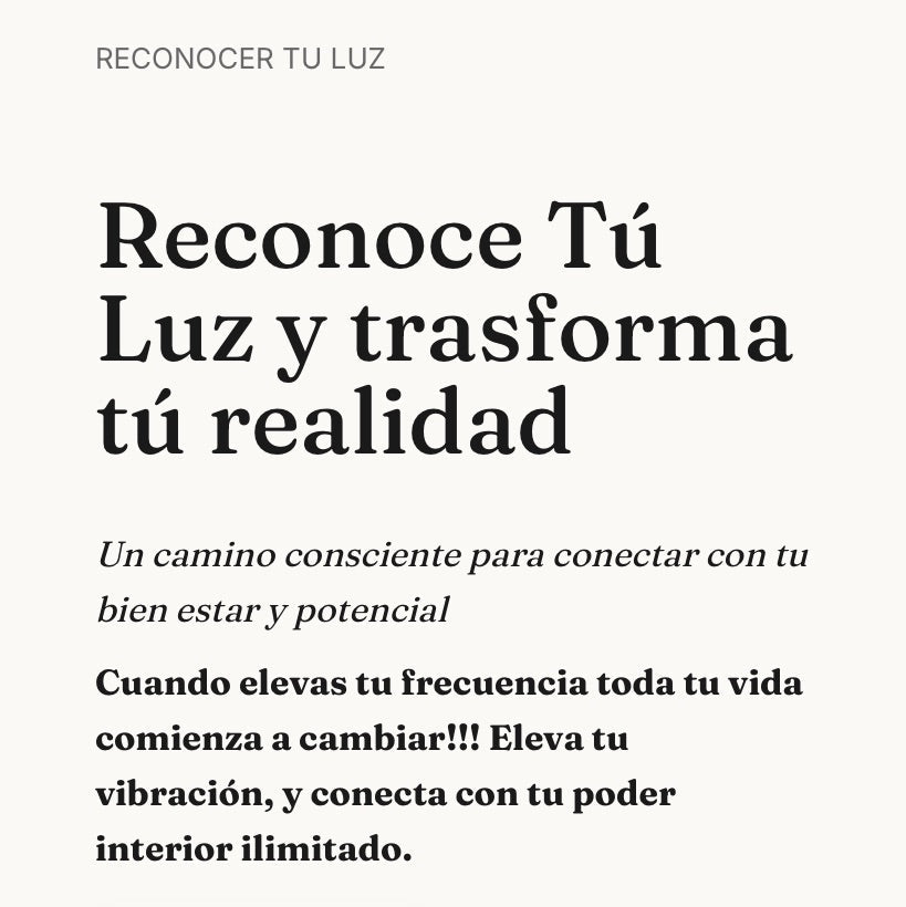 Taller Autogestivo Reconocer Tu Luz ☀️Transforma tú Realidad💛