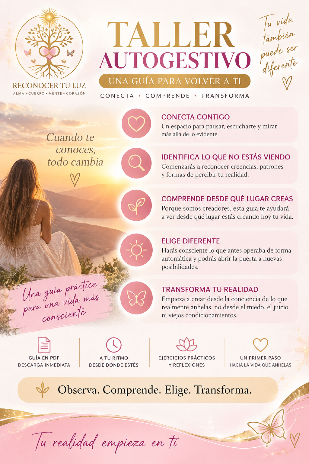 Taller Autogestivo Reconocer Tu Luz ☀️Transforma tú Realidad💛